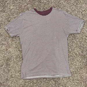 PacSun Burgundy and White Striped Tee